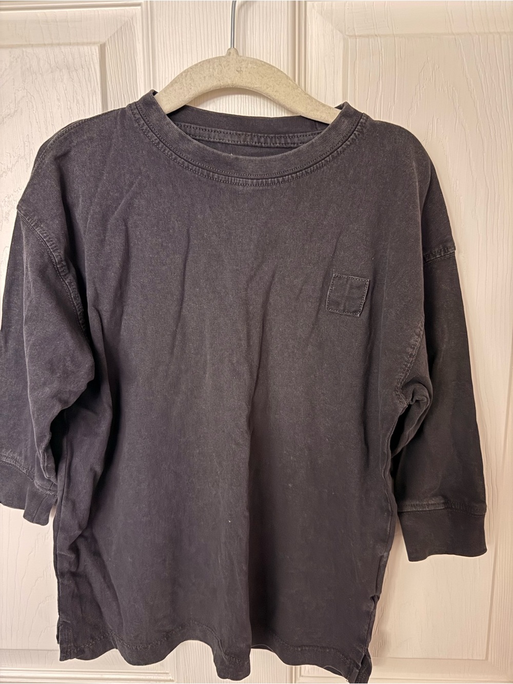 Cotton On Black Crewneck 3/4 Sleeve Oversized Shirt